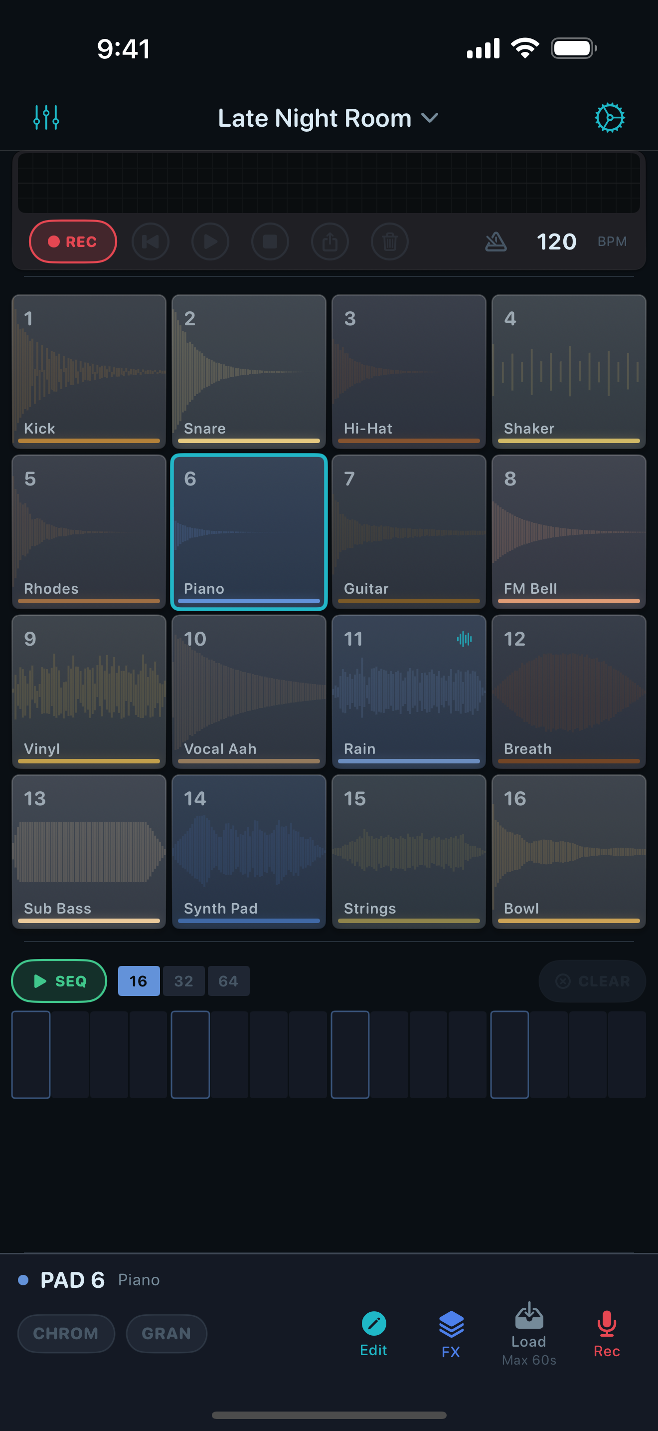 GranSample pad grid